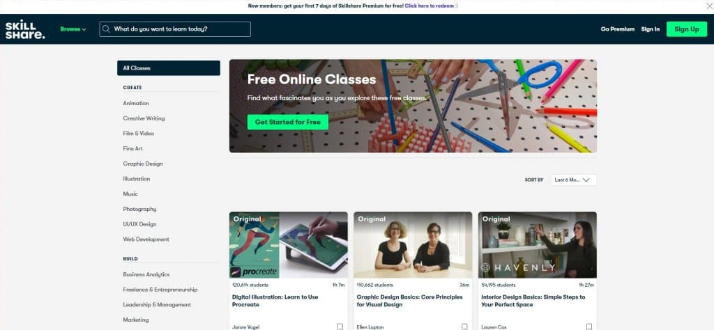 site de cours en ligne