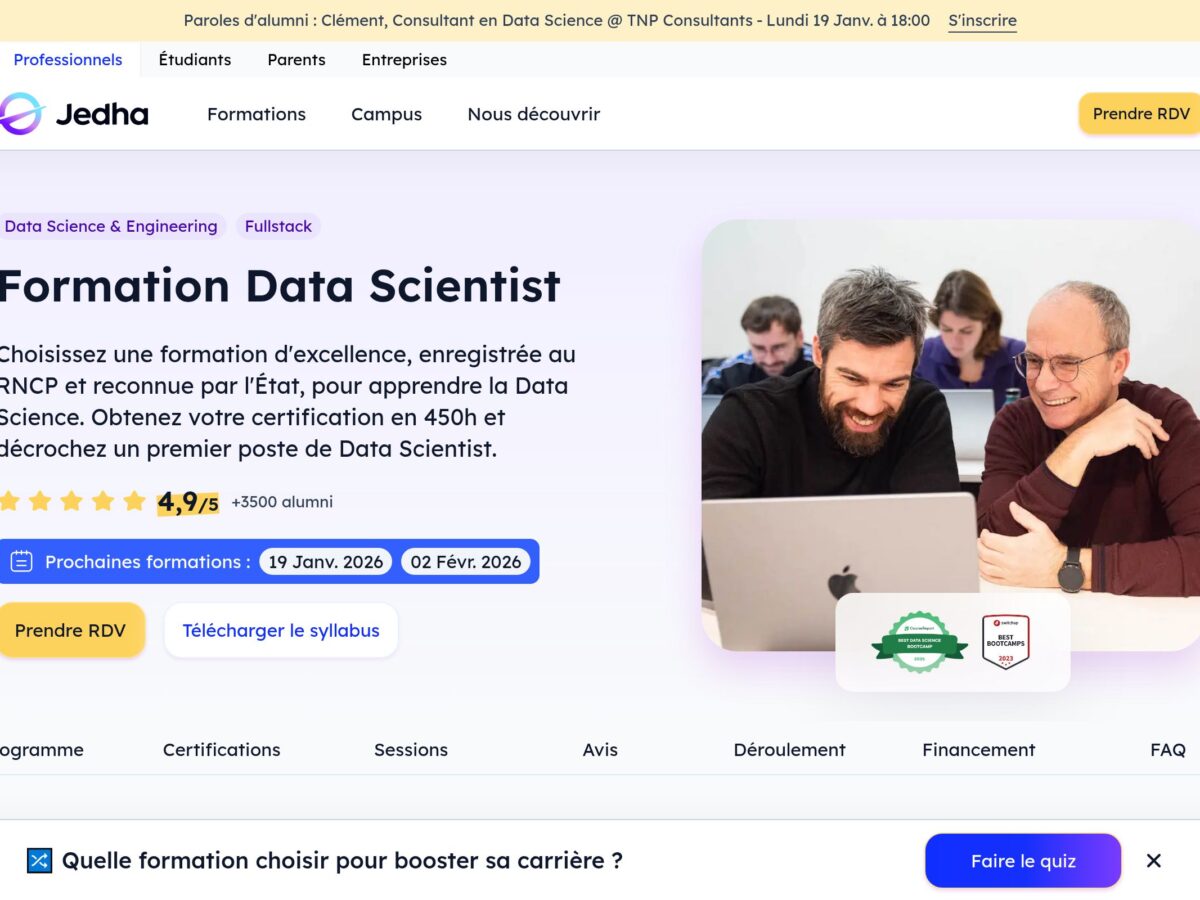data scientist formation en ligne