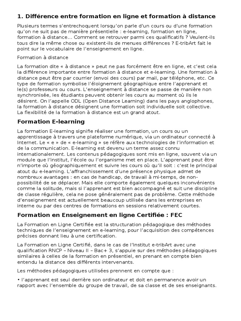 ligne et formation